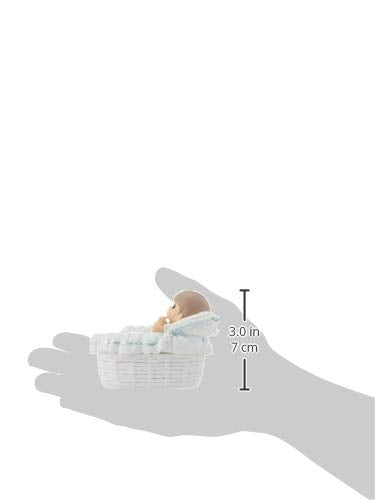 Precious Moments Baptism Gift, Boy's Resin Rosary Box with Hand-Painted Details, Perfect Keepsake, 153409