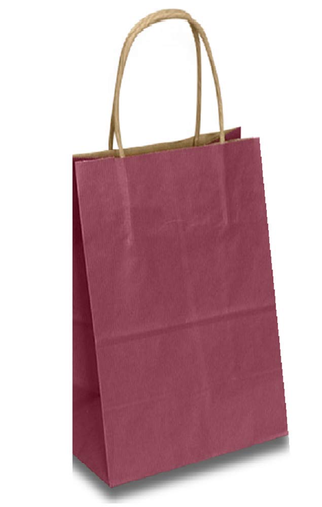 K-Kraft - 15 USA Maroon Small Kraft Paper Gift Wrap Bags (5.5" x 8.4" x 3.25" Gusset)