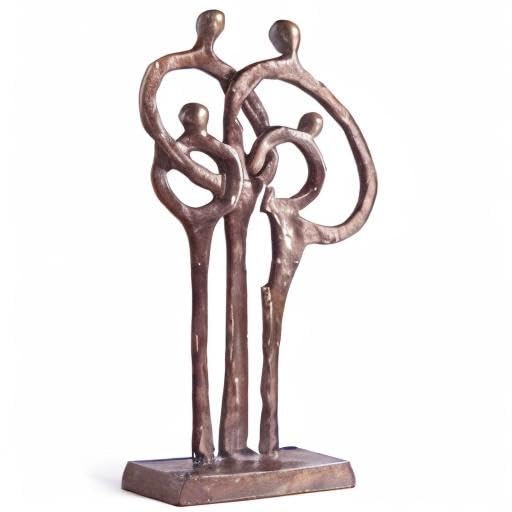 Danya B. ZD10102 Contemporary Family of 4 Ring of Love Metal Art Cast Bronze Sculpture