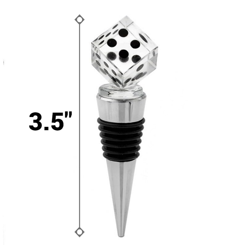 Crystal Dice Wine Stopper - Perfect Bunco Party Gift, Prize or Bunco Party Favors for the Entire Group.