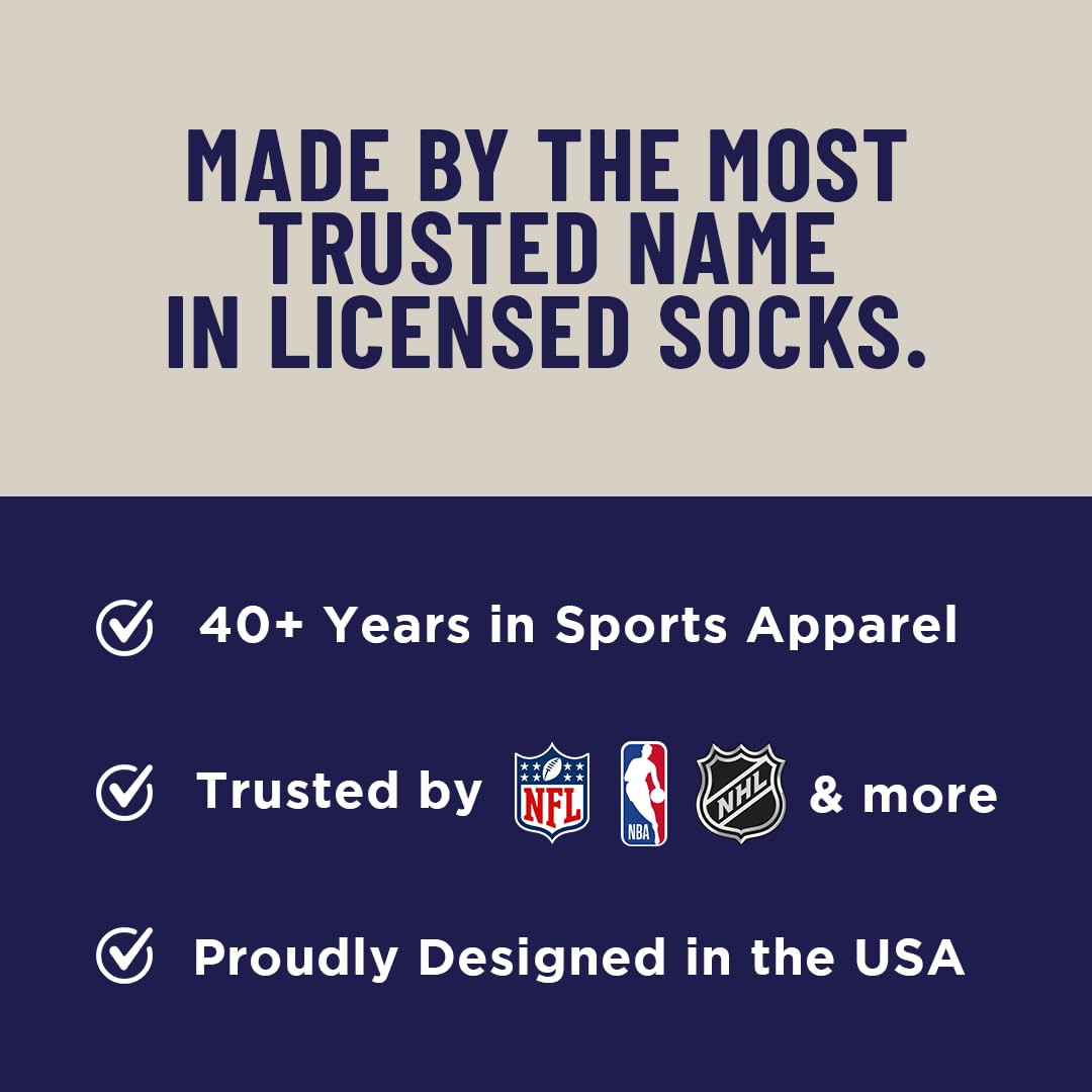 For Bare Feet NFL Unisex Mvp Crew Sock Nfl Large