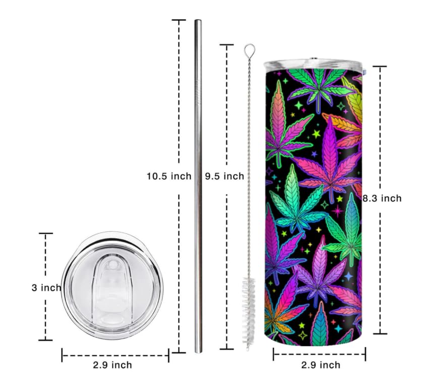 Weed Gift for Women,Her,Mom, 20oz Weed Tumbler with Lid and Straw,Marijuana Tumbler with Lid and Straw,Weeds Coffee Mugs for Adults, Weed Tumbler Cup, Insulated Stainless Steel