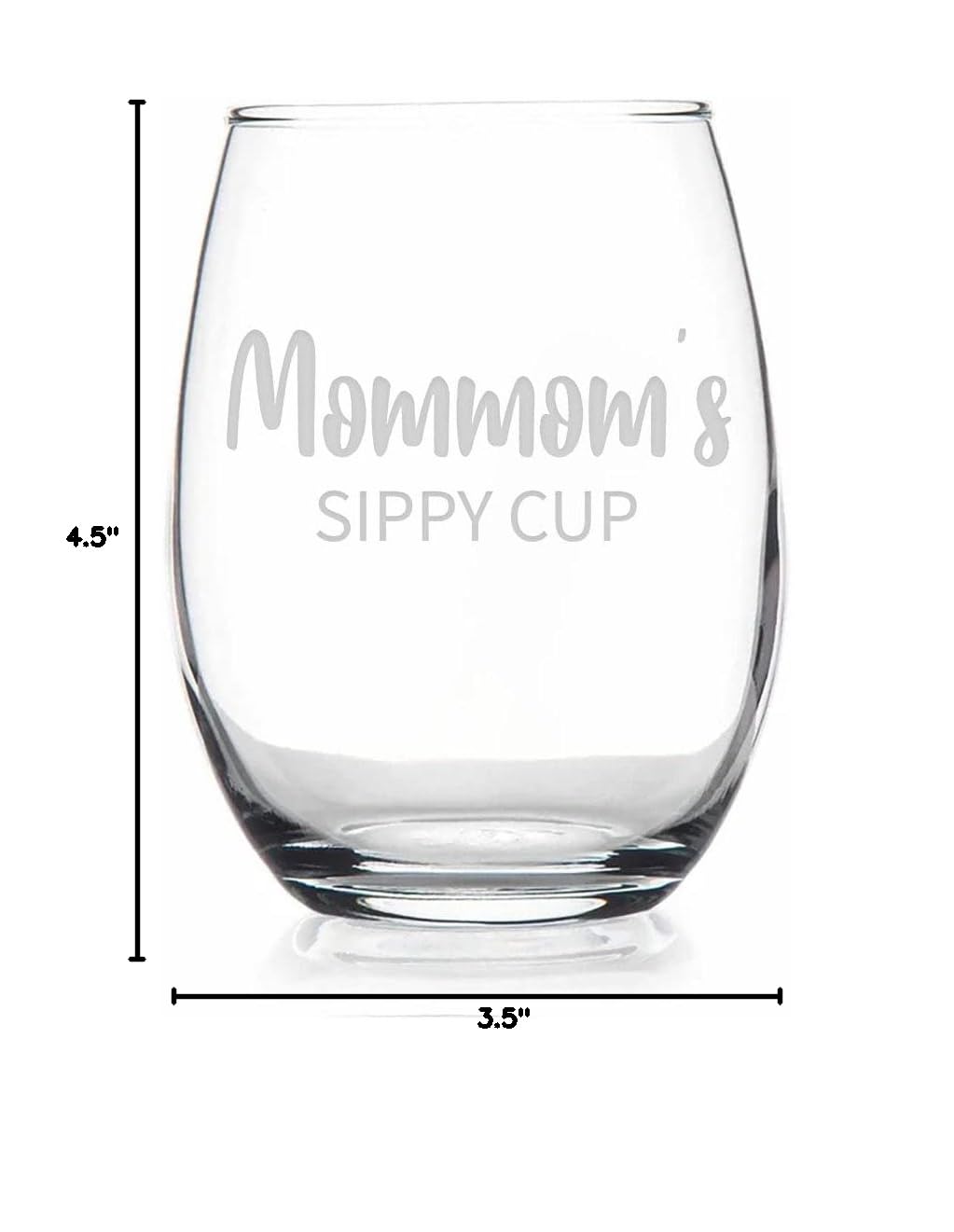 HTDesigns Mommom's Sippy Cup Stemless Wine Glass - Mother's Day Gift - First Time Mommom Gift