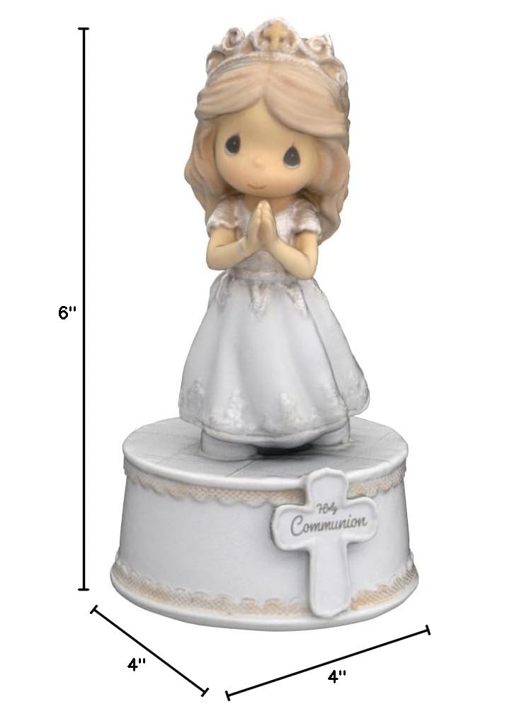 Precious Moments Holy Communion Girl Musical Figurine – Plays “The Lord’s Prayer” – First Communion Gift for Girls, Religious Keepsake for Catholic and Christian Faith