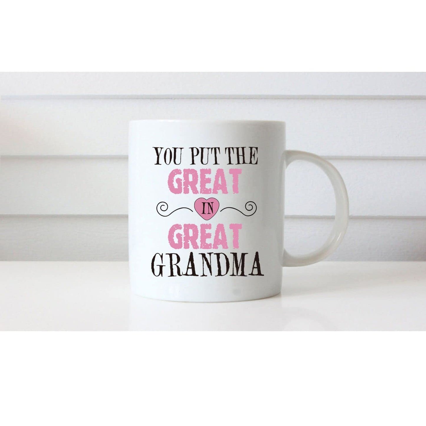 MAUAG Mothers Day Gifts Grandma Coffee Mug, You Put the Great in Great Grandma Best Birthday Presents for Your Grandmother Cup White, 11 Oz