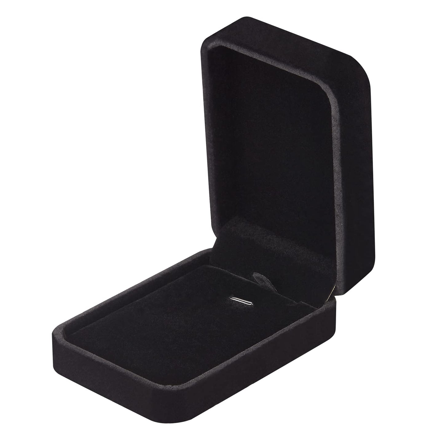 LETURE 3 Pieces Velvet Pendant Necklace Gift Boxes Set, Classic Jewelry Packaging Storage Case, Jewellry Display Box for Wedding, Engagement, Proposal, Birthday and Anniversary (Black)