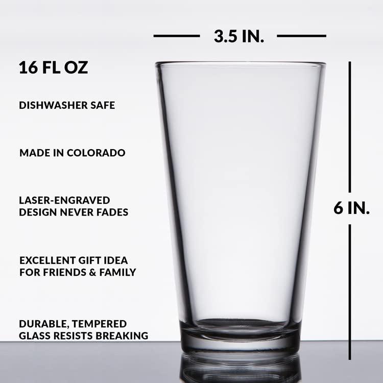 MATH EQUATIONS Engraved Pint Glass | Great Gift for Geeks, Nerds, Teachers and Students | Unique STEM and Mathematics Algebra Calculus Geometry Trigonometry Beer Decor