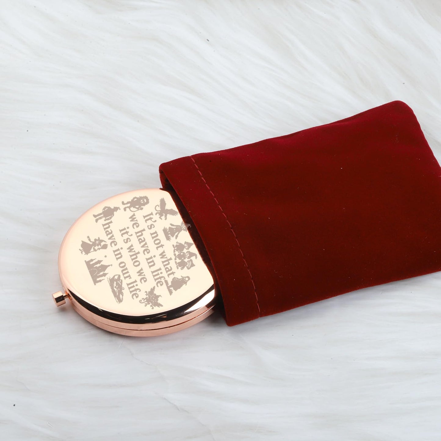 WUSUANED Wizard Inspired Makeup Mirror It’s Not What We Have in Life It’s Who We Have in Our Life Mirror Oz Friends Gift
