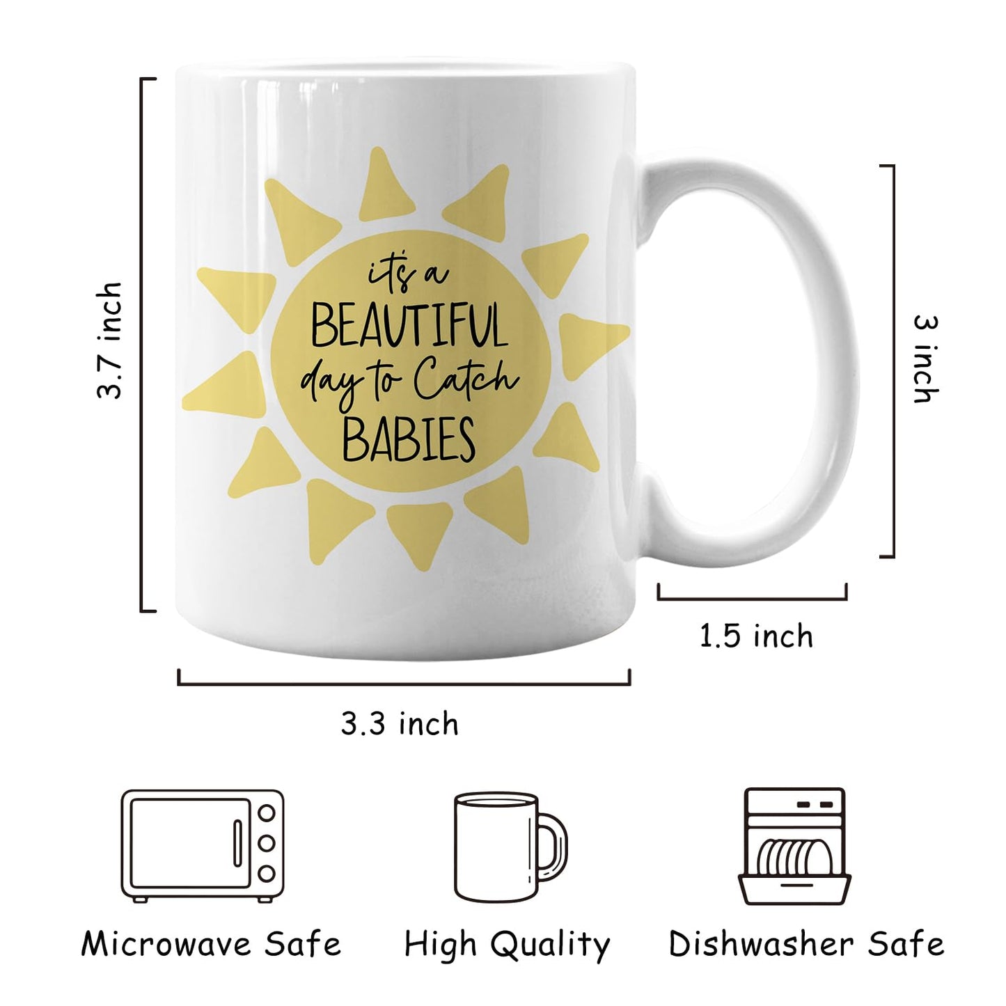 IWXYI Labor And Delivery Nurse Cup,Ob Doctor Gift,It's a Beautiful Day To Catch Babies Mug,l&d Nurse Coffee Mug 11 Ounce,Midwife Gifts