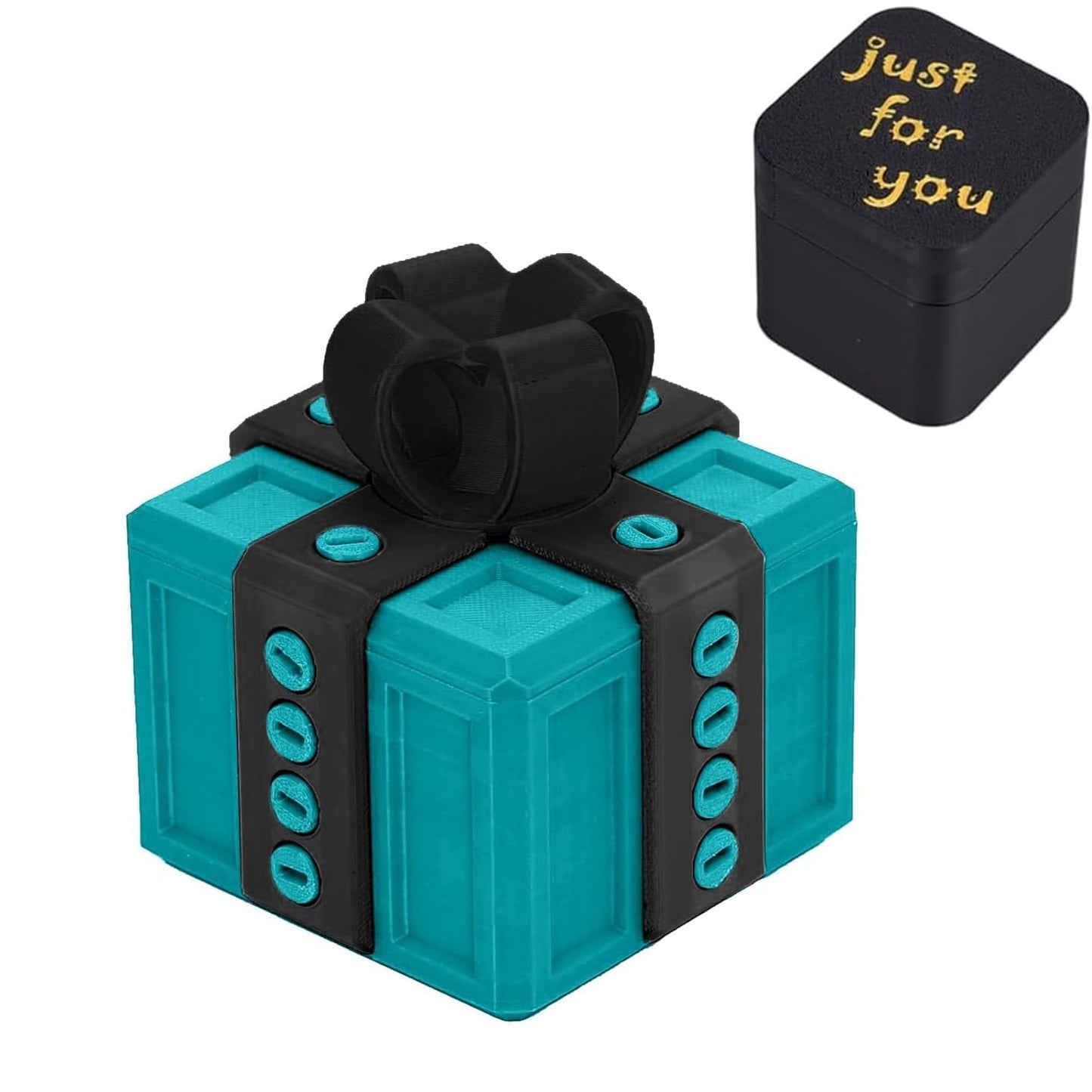 Annoying Gift Box with 3D Printed Screws & Pop Up Finger Surprise, The Annoying Present Prank Box, Funny Prank Hilarious Money Card Container Trick Gift Packaging for Birthday Christmas (Turquoise Green)