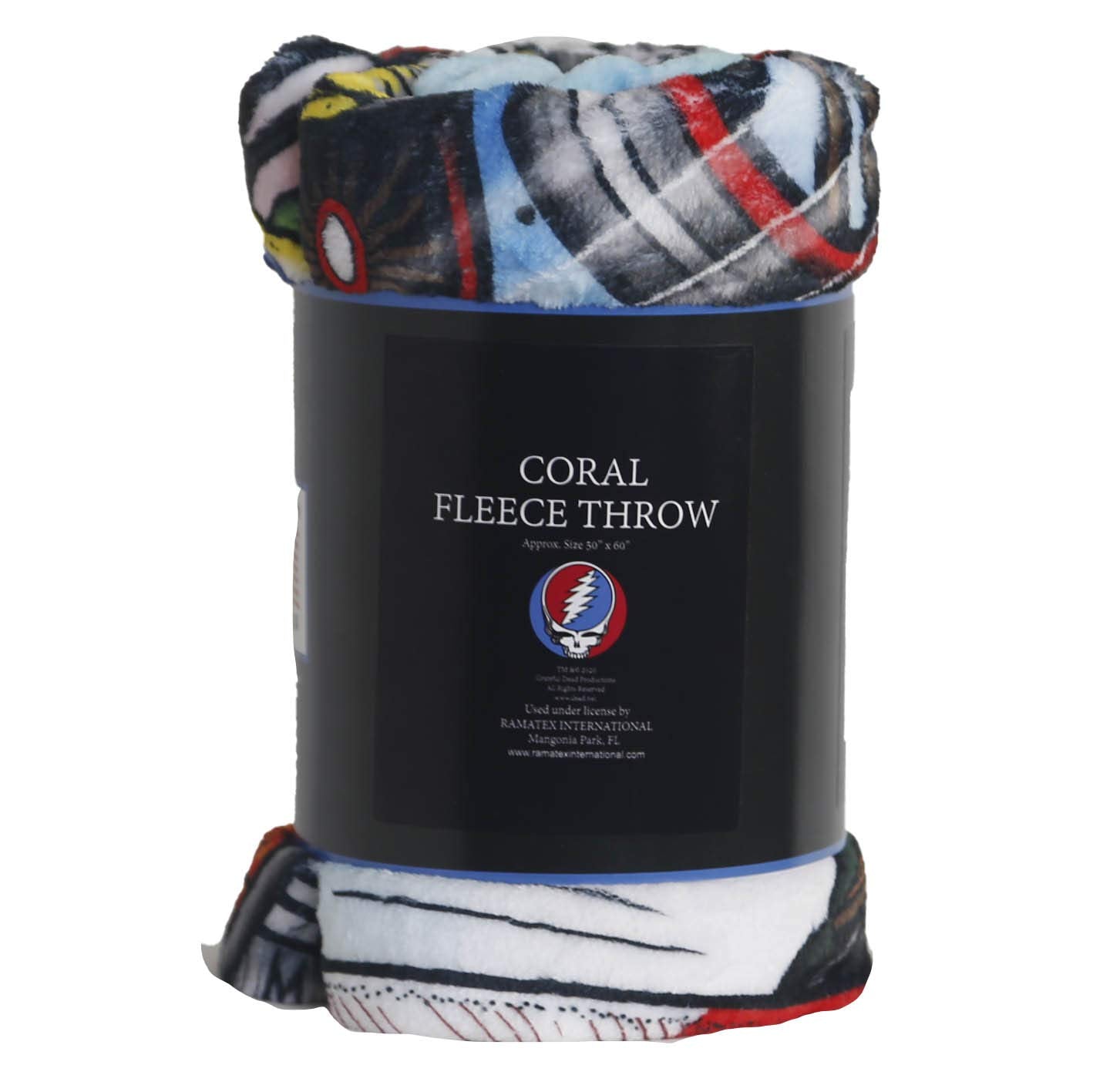 Grateful Dead Cozy Fleece Throw Blanket 50x60 Inches - Casey Jones Bears