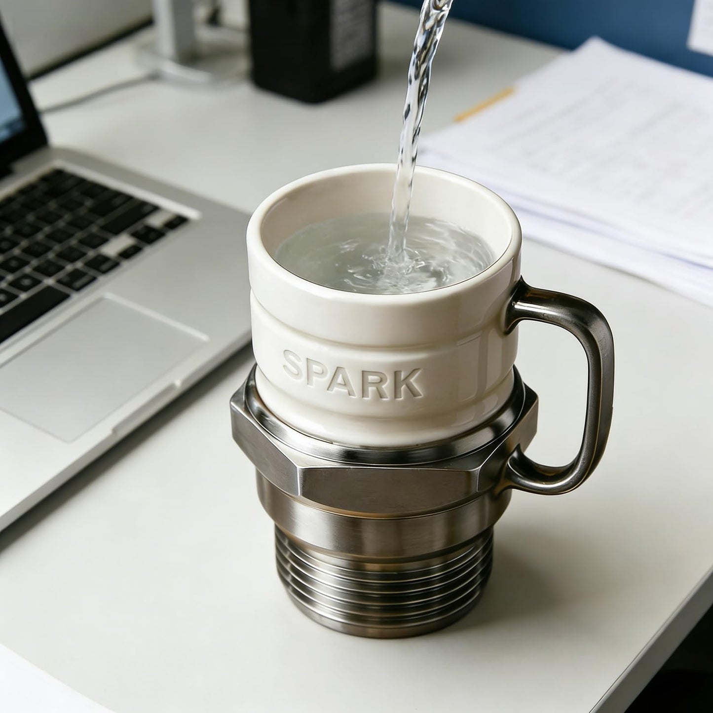 Spark Plug Novelty Mug, 15oz Ceramic Personalized Coffee Cup, Creative Auto-Themed Mug, Funny Gift for Car Lovers, Gearheads & Collectors – Perfect for Home, Office & Garage (1PC)