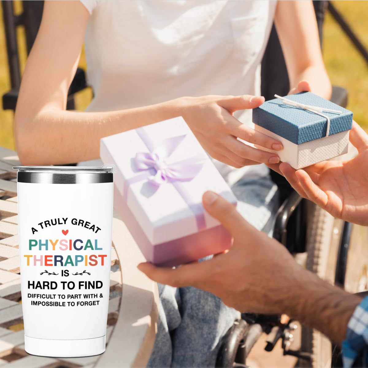 Physical Therapy Gifts Tumbler, Physical Therapist Gift Water Bottle, Appreciation Gifts, Double Wall Travel Coffee Mug Stainless Steel Vacuum Insulated Thermal Cup PT Gift for Women Coworker