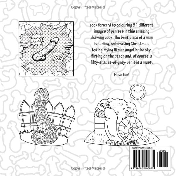penis coloring book, 31 funny fanciful penis coloring motives: coloring book for adults, 8,5 x 8,5 inch, glossy cover