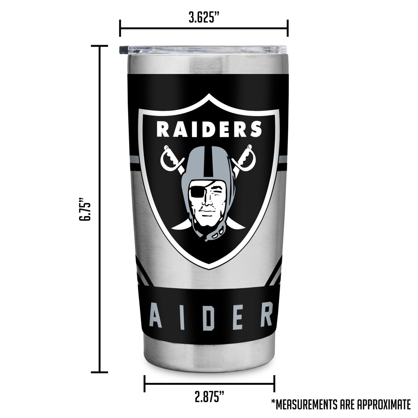 Rico Industries NFL Football 20oz Stainless Steel Tumbler with Lid - Great For Coffee, Tea, Water or Cocktails