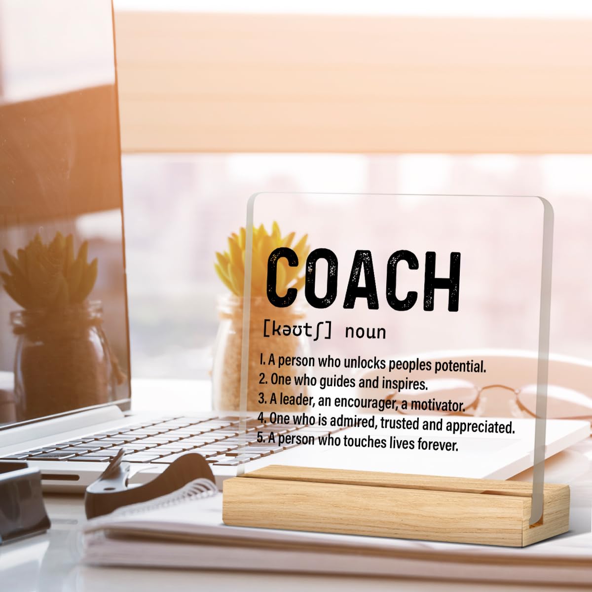 Best Coach Gift, Appreciation Gifts for Coaches, Retirement Gifts for Coaches, Coach Definition Acrylic Desk Sign Decor