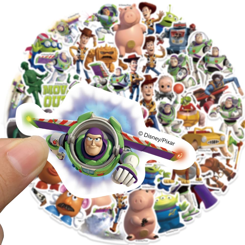 50pcs Toy Cartoon Story Stickers,Vinyl Waterproof Decal for Water Bottle Laptop Sticker for DIY Decorate Bumper Phone Hard Hat Teens Gifts