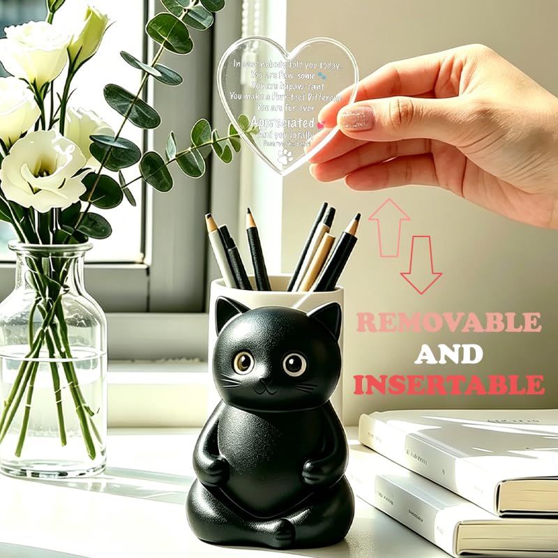 FOUGSTA Appreciation Gift for Cat Lovers, Encouraging Gift for Cat Lovers, Uplifting Present for Women, Motivational Decor for Office, Affirmation Kitty Figurine, XXS22