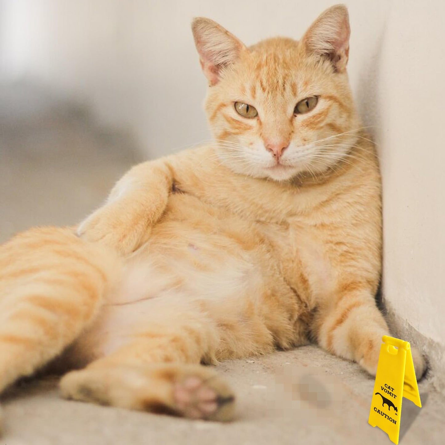 Mini Cat Vomit Sign - Perfect Gag Gift for Cat Lovers and Humor Enthusiasts(Cat Vomit Sign)