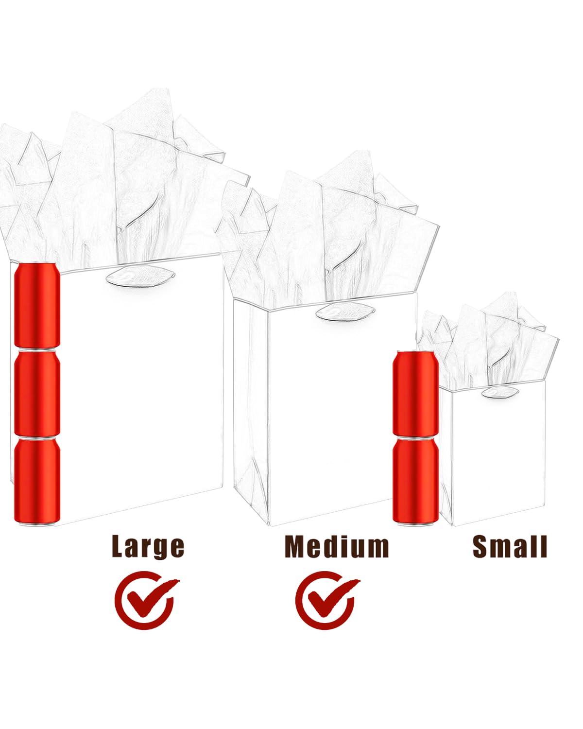 qiqee Pink Assorted Mother's Day Paper Bags with Tissue Paper 6PCS Cardboard Gift Bags for Women Mom Grandma Party Supply (4 PCS Medium Size+2 PCS Large Size+ Tissue Paper)