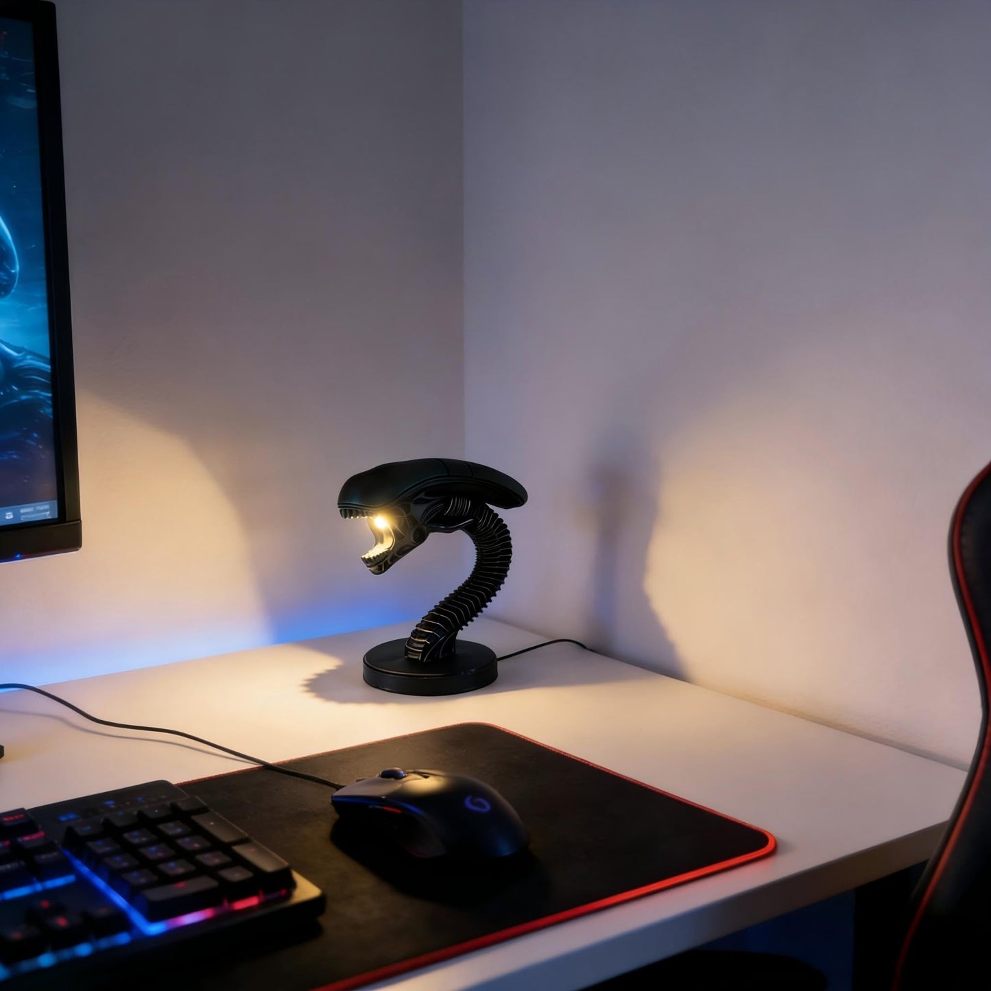 LED Desk Lamp Alien Lamp Novelty Night Light, Children's Room Desktop Reading Light,Child Room Decoration Light, Suitable for Children's Holiday Gift Science Fiction Enthusiasts