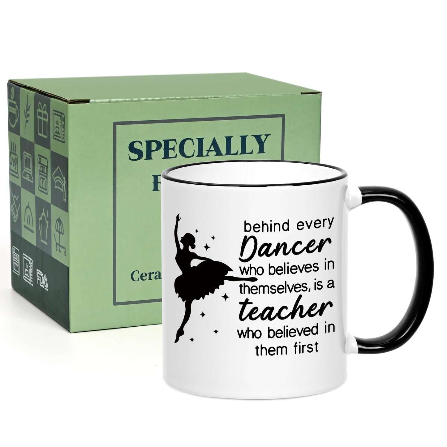 Cabtnca Dance Teacher Gifts, Dance Teacher Mug, Dance Teacher Appreciation Gifts for Women, Gifts for Dance Teacher from Students, Thank You Christmas Gift for Dance Teacher, 11 Oz