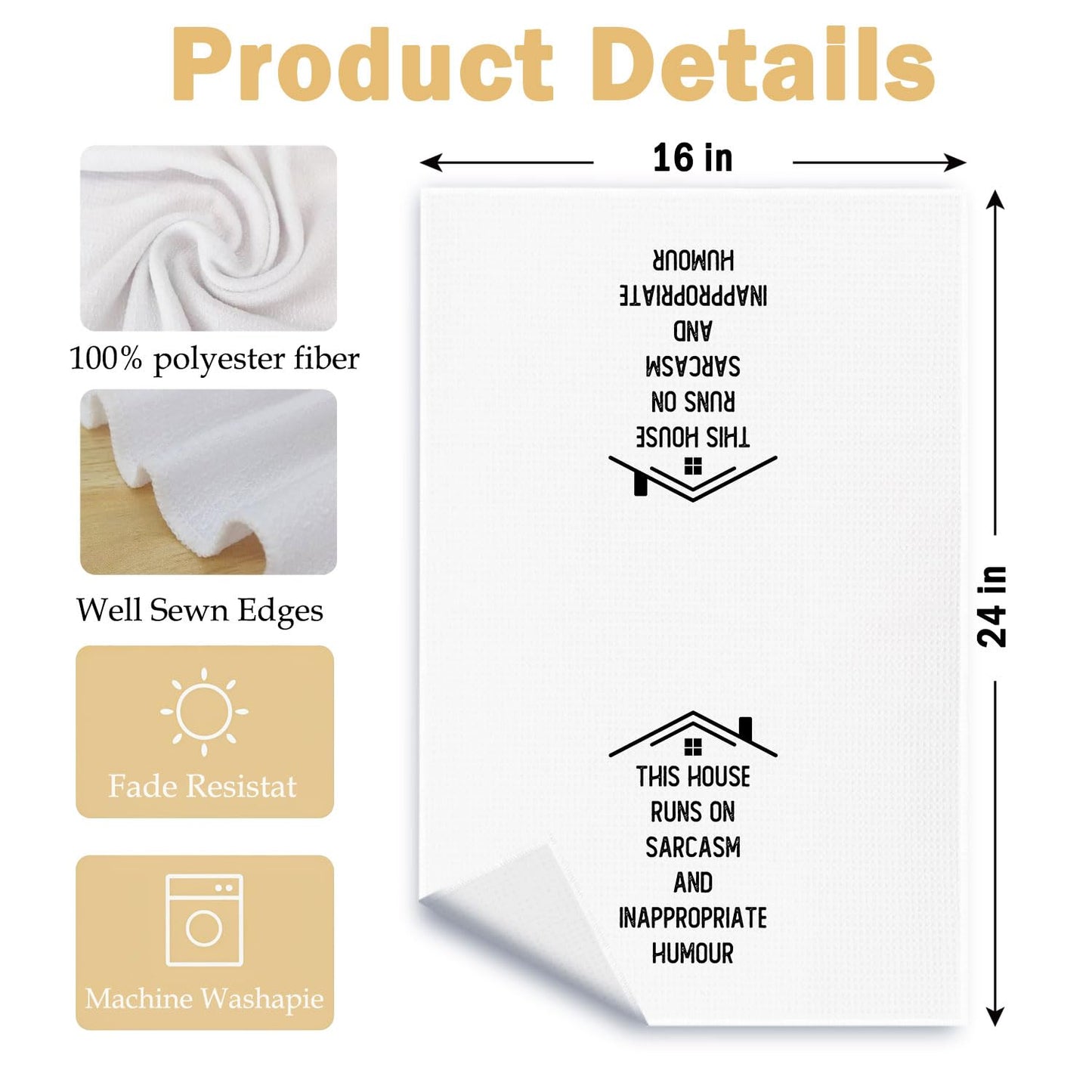 Funny Housewarming Gifts Kitchen Towels, Adult Humor Gifts Dish Tea Towels, House Warming Gift New Home Decorative Hand Towel for Bathroom Kitchen, 16x24 Inch