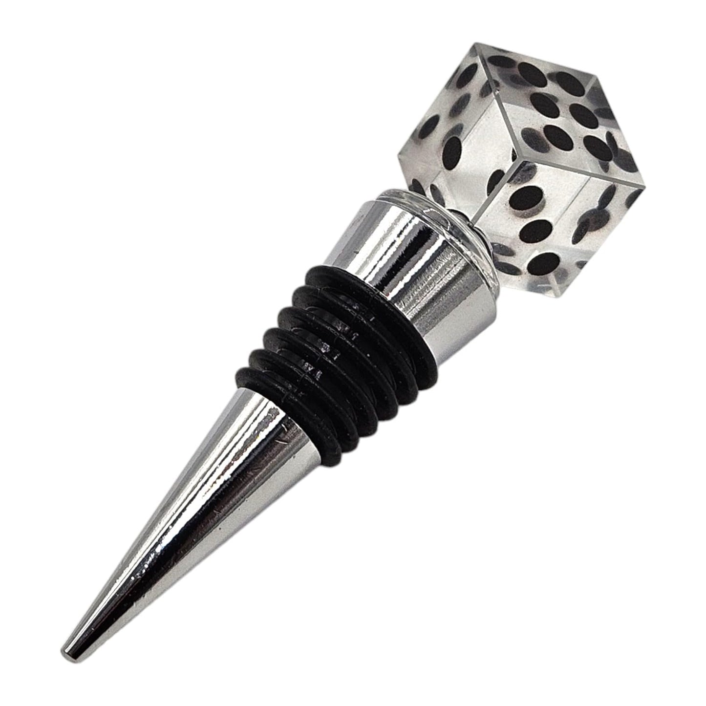 Crystal Dice Wine Stopper - Perfect Bunco Prize or Gift for Winners, Comes Gift Boxed. Bunco Party Supplies