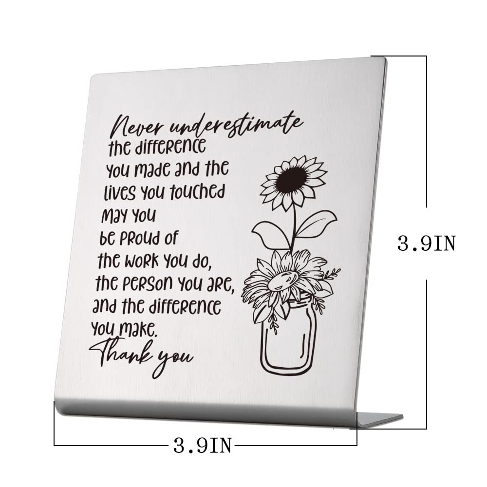 Thank You Gift for Women, Coworker, Friends, Teacher, Retirement Gifts for Coworker, Women, Desk Table Shelf Sign Decor, Inspirational Office Gift for Colleague Leaving Job