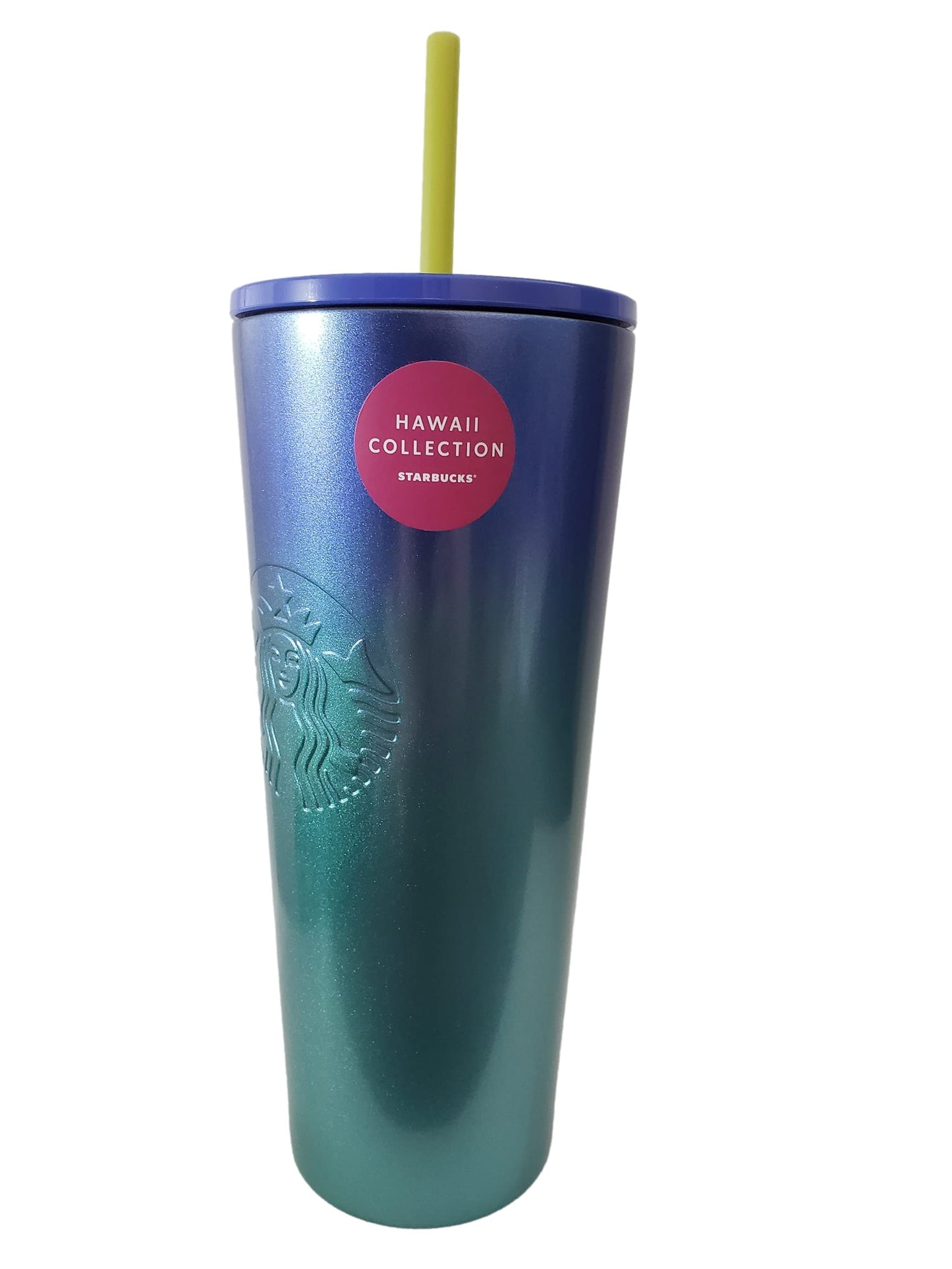 Starbucks Hawaii Collection 24oz Stainless Steel Blue Ombre Tropical Cold Cup