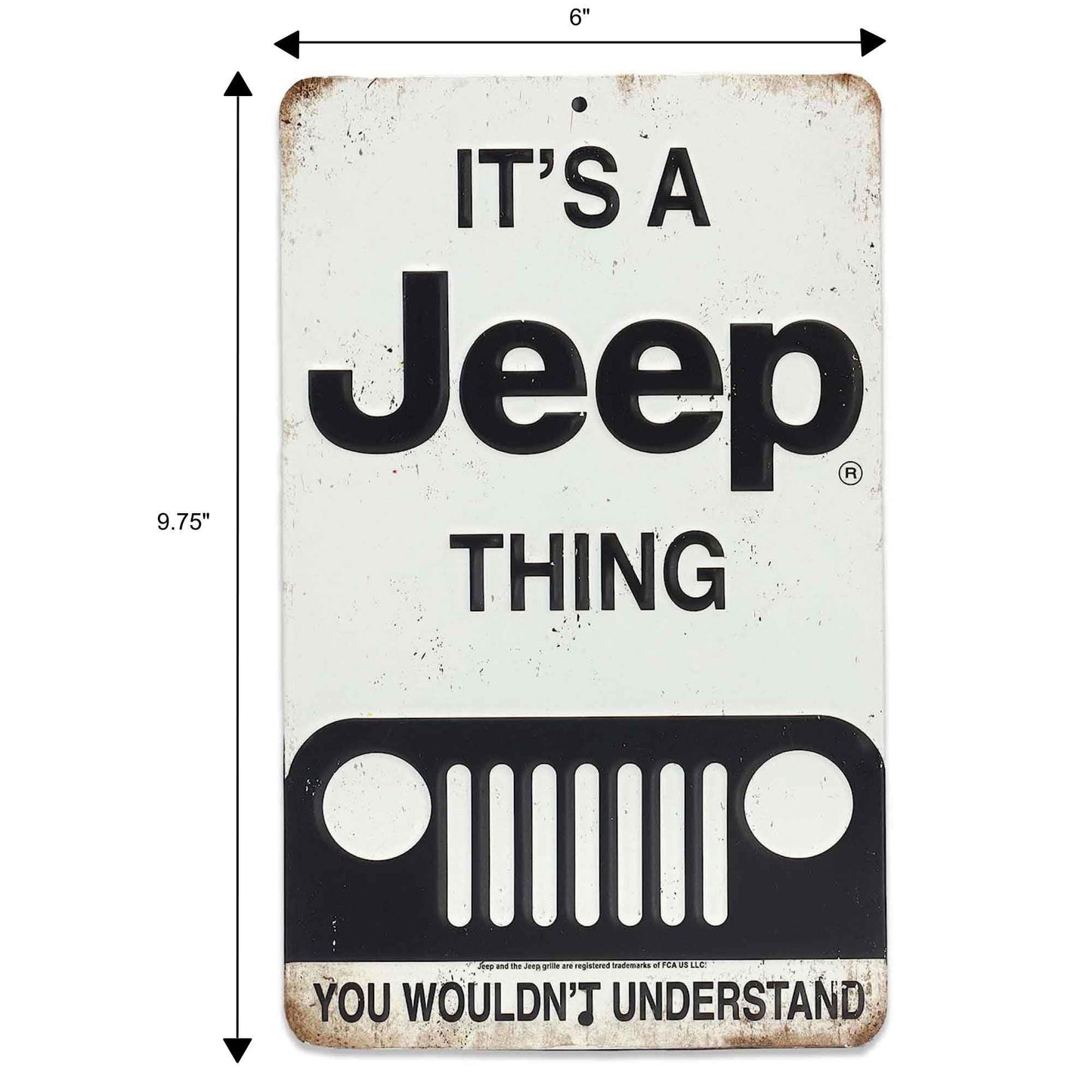 Jeep Thing Black and White Metal Sign - Vintage Sign for Garage or Man Cave