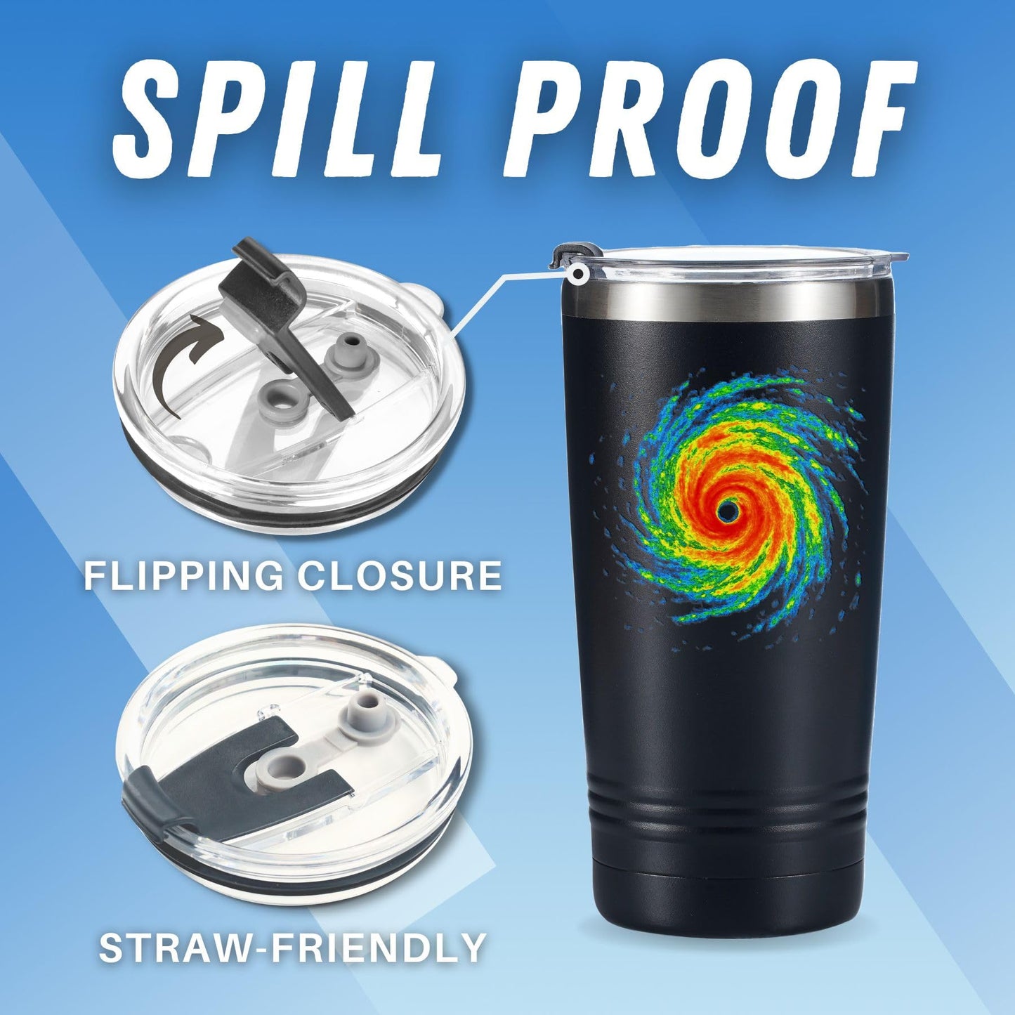 Onebttl Meteorology Weather Gifts for Weatherman - Hurricane Radar Tumbler - Storm Chaser Travel Coffee Mug 20oz