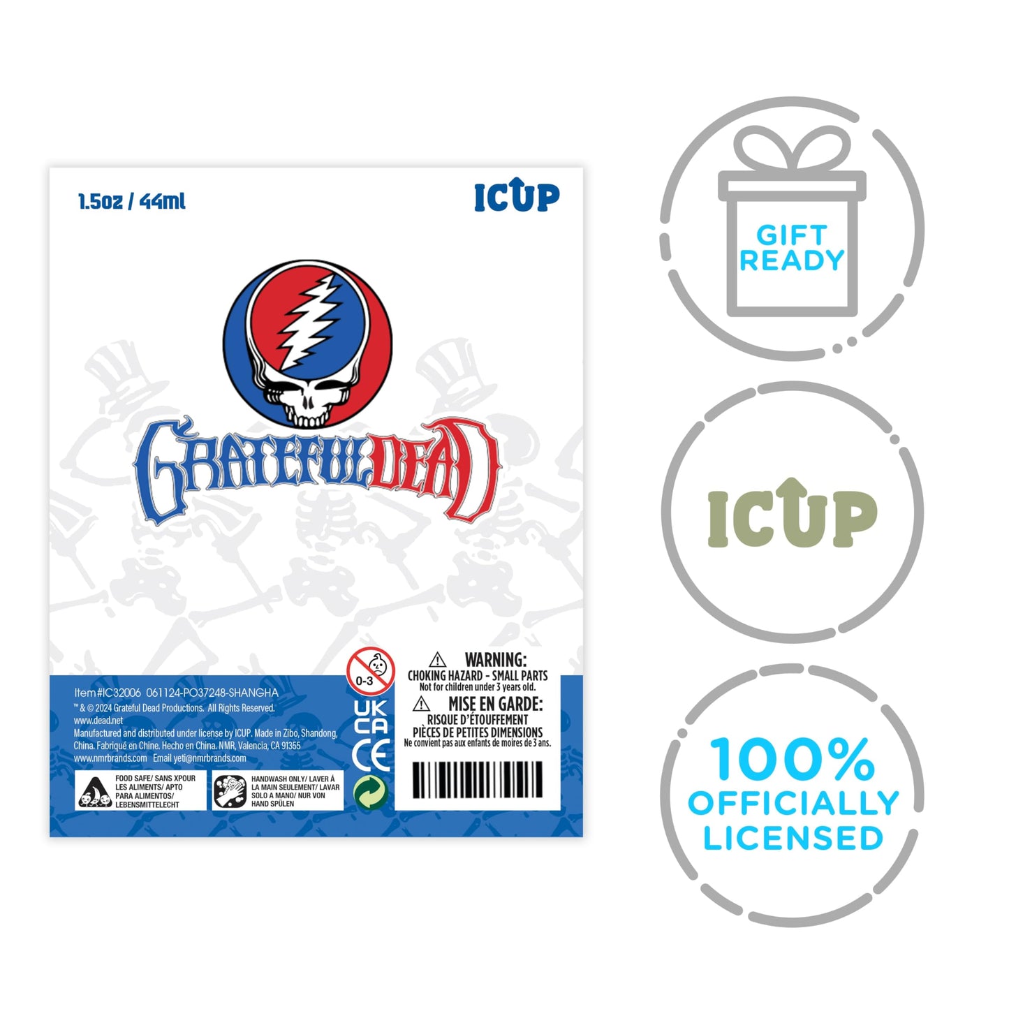 ICUP Grateful Dead Dancing Bears 4 Piece Shot Glass Set