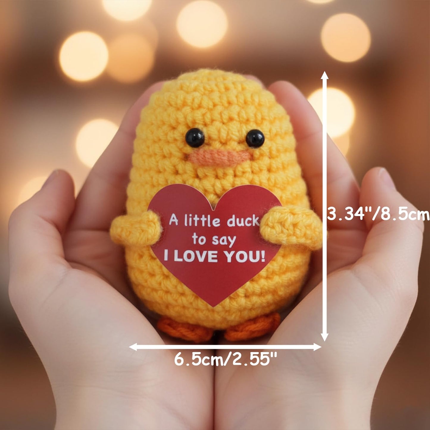 Gifts for Her Him Boyfriend Girlfriend Birthday, Crochet Duck Small for Wedding Anniversary, Romantic I Love You Valentines Day Gifts for Wife Husband Couple Women Men