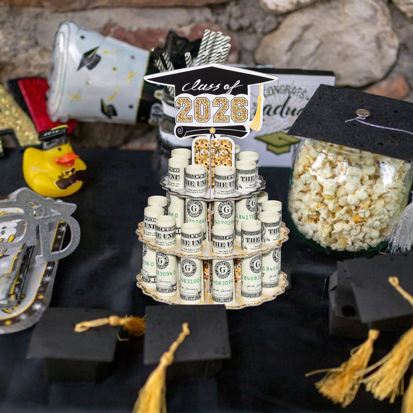 Graduation Money Holder for Cash Gift, 2026 Graduation Gifts Money Holder Leis Cash Cake for Congrats Class of 2026 Graduation Party Supplies (1 pcs)