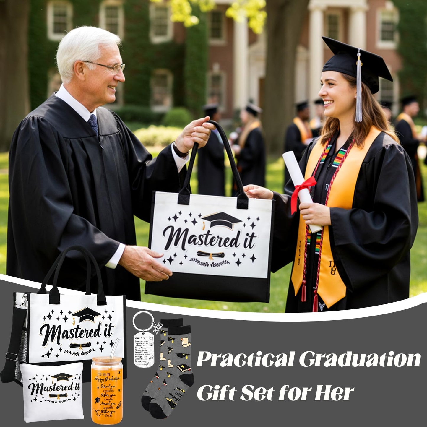Sanwuta 5 Pcs Masters Degree Graduation Gifts Set Women Her Believed Could So She Mastered It Class of 2026 Gifts(You Are)