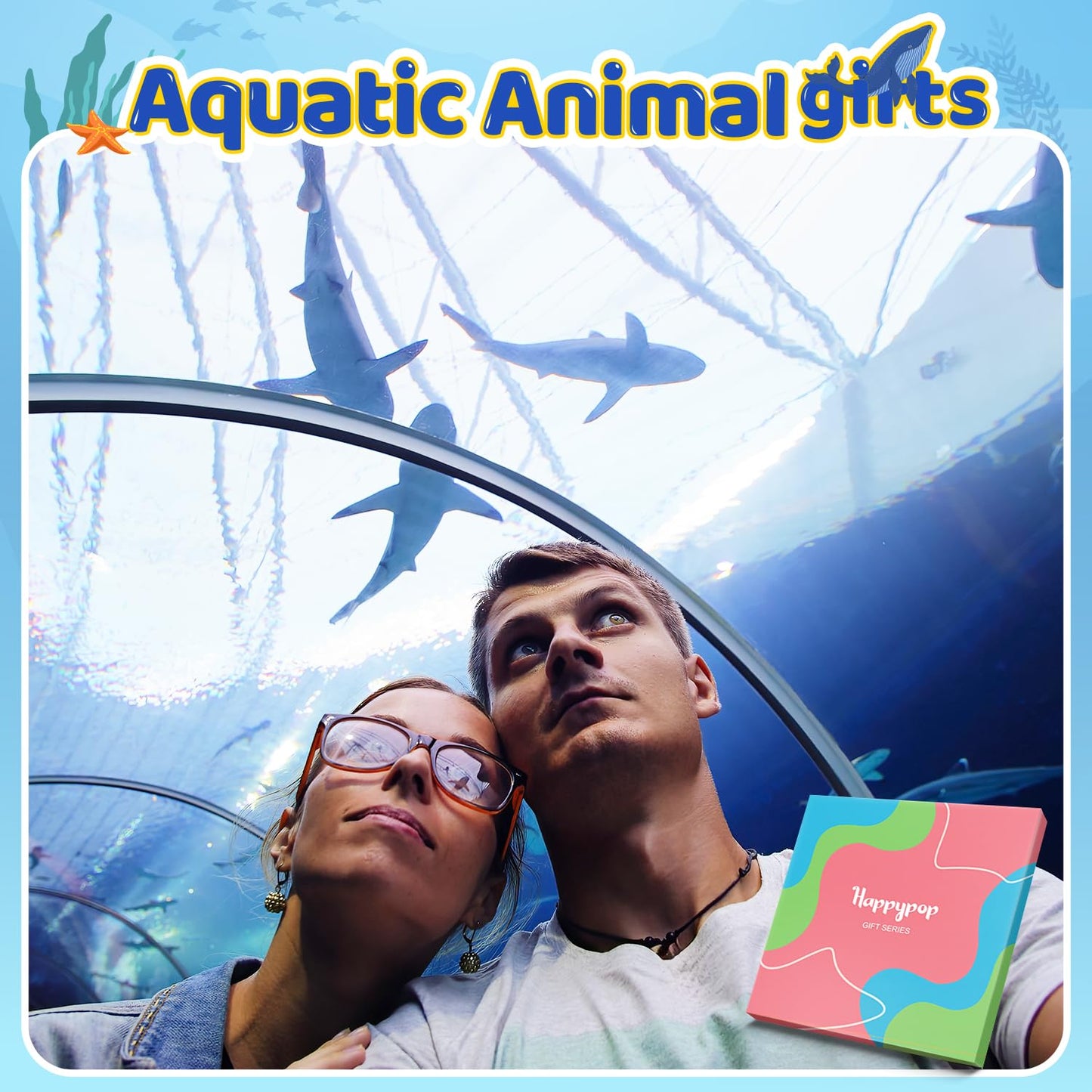 HAPPYPOP Animal Lover Gifts for Women - Mermaid Jellyfish Penguin Hippos Whale Shark Socks