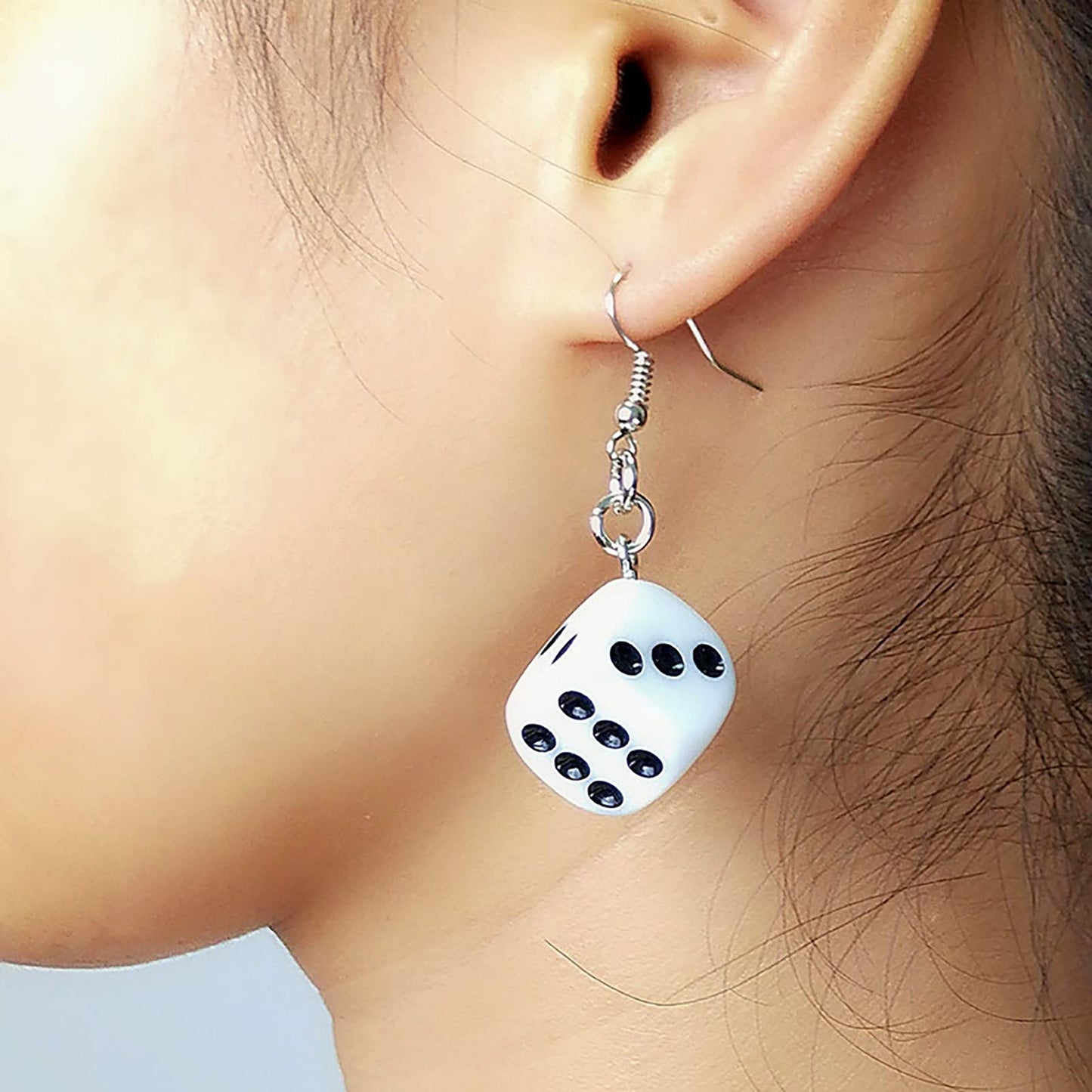 ROSTIVO Dice Dangle Earrings for Women Funny Novelty Cube Jewelry Gag Gift Cute and Quirky Accessory