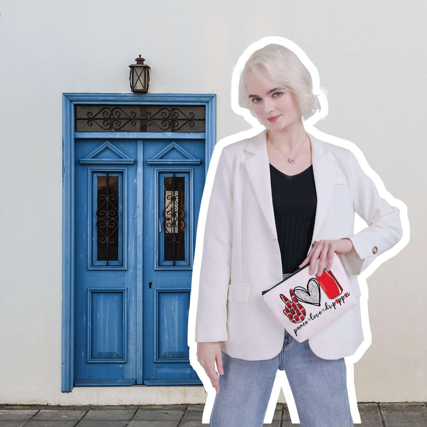 VAMSLL Pep Themed Gift Soda Social Club Gift Soda Addict Gift Dr Zipper Pouch Makeup Bag (Love Pep)
