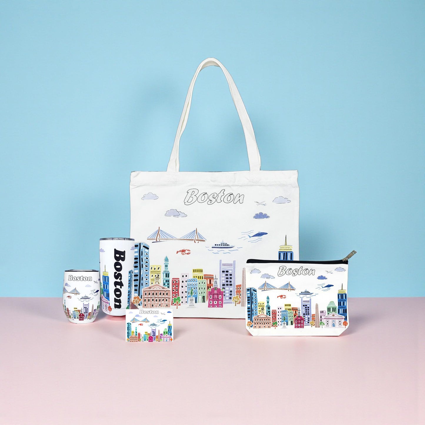 City Themed Artwork Magnet Collection by Beary Blu - Designed in The USA, Collectible Souvenirs Gifts 2.5" x 3.5" (Boston)