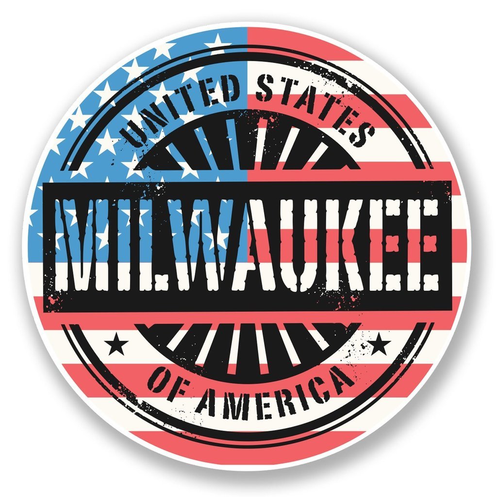 Milwaukee USA Vinyl Sticker Decal Laptop Car Bumper Sticker Travel Luggage Car Sign Fun 5"