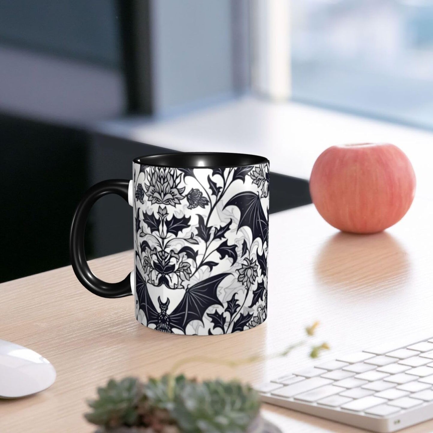 Bat Coffee Mug 11oz Ceramic Tea Cup Kitchen Decor Microwave Safe for Office and Home Novelty Christmas Gifts for Men Women