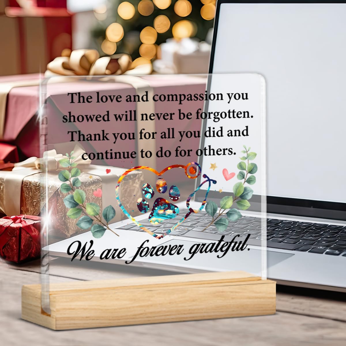Vet Veterinarian Gifts, Thank You Appreciation Gifts for Veterinarians Veterinary Vet Tech Animal Doctor, Veterinarian Clear Acrylic Desk Decorative Sign Decor