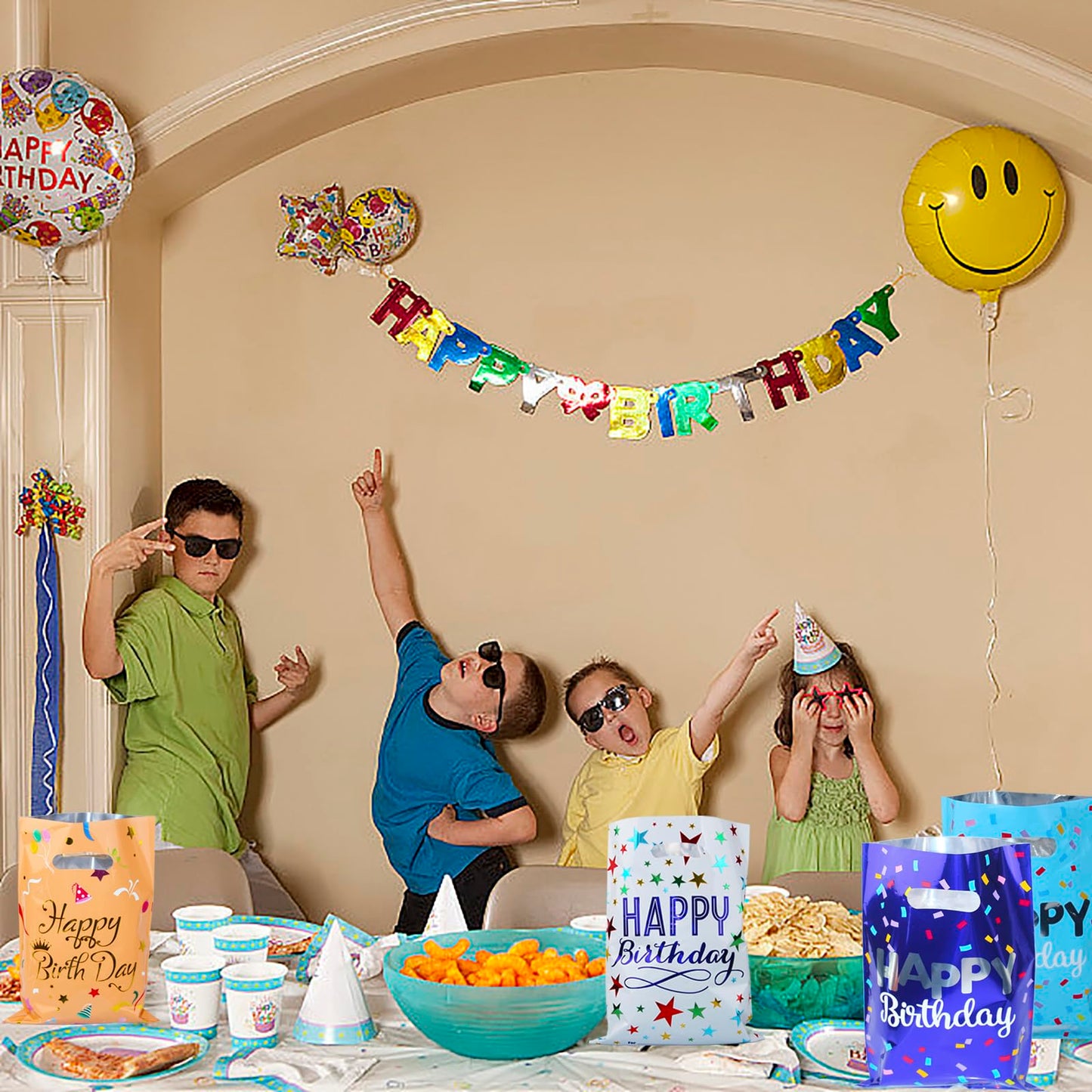 Saizone 25pcs Happy Birthday Goody Bags - Party Favors for Kids & Girls & Boys
