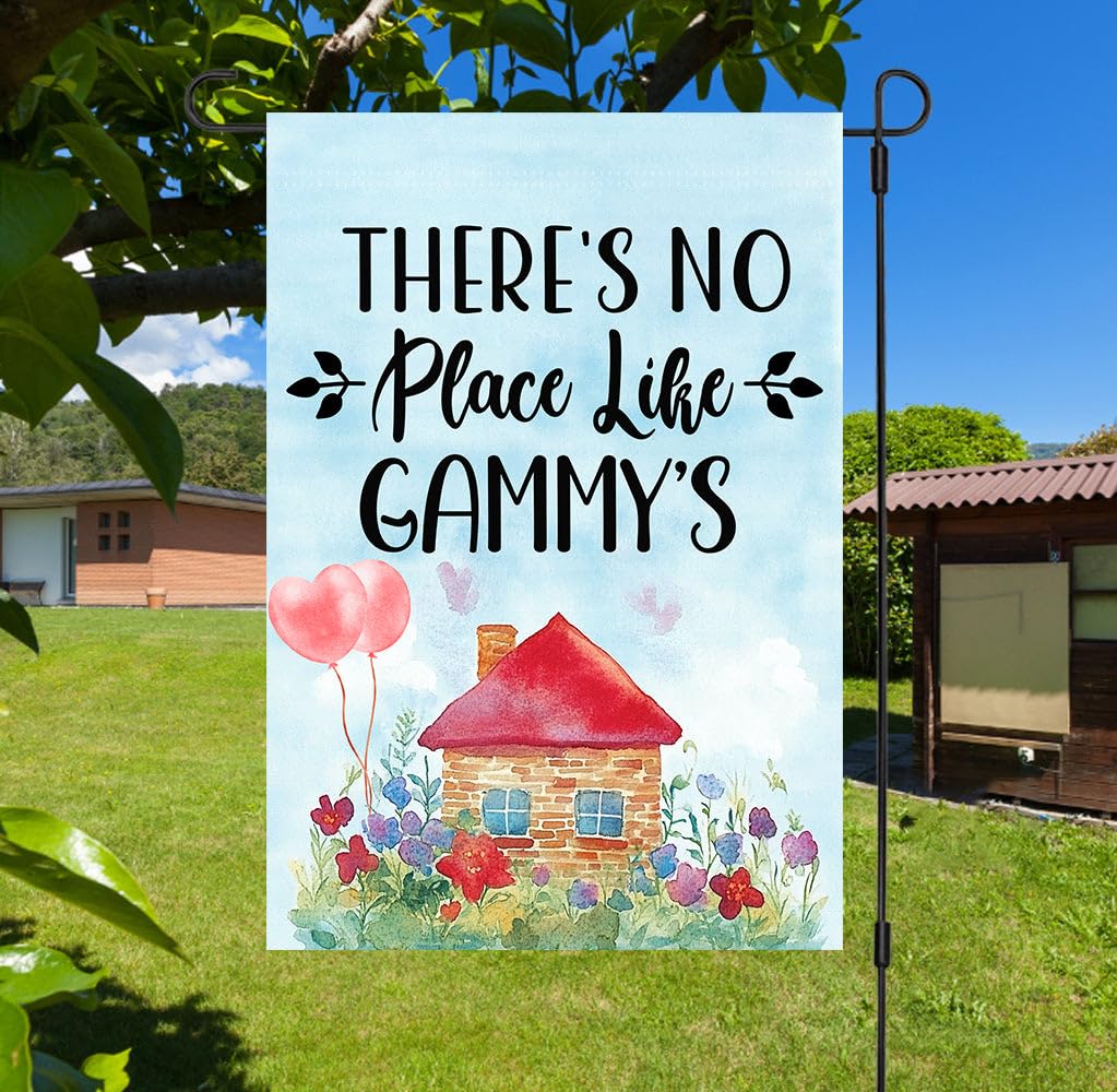 There's No Place Like Gammy's Garden Flag, Gammy Flag, Gammy Mothers Day Gift, Gammy Garden Flag, Mothers Day Garden Flag, Double Sided Printed Flag For Outdoor Garden Decoration