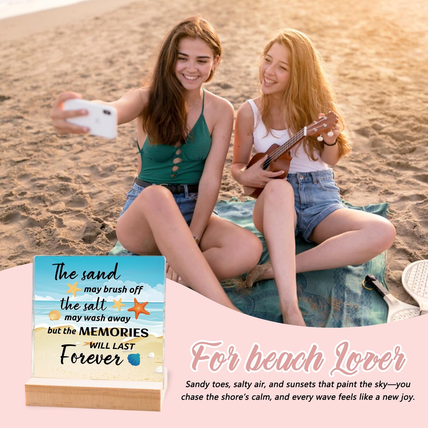 Beach Gifts for Women Ocean Room Ornaments Beach Themed Decor for Home Bedroom Birthday Christmas Thanksgiving Weeding Gifts for Friends Familys Couples House Decor