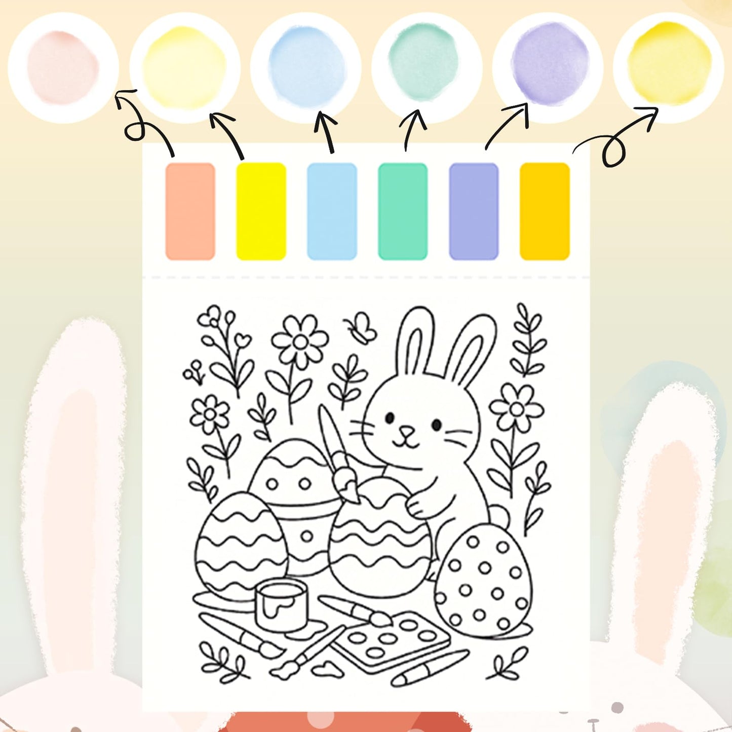 Fancy Land 24 Pack Easter Gifts for Kids Water Coloring Book Paint with Water Books Easter Crafts for Classroom School Art Activities Party Favors Basket Stuffers