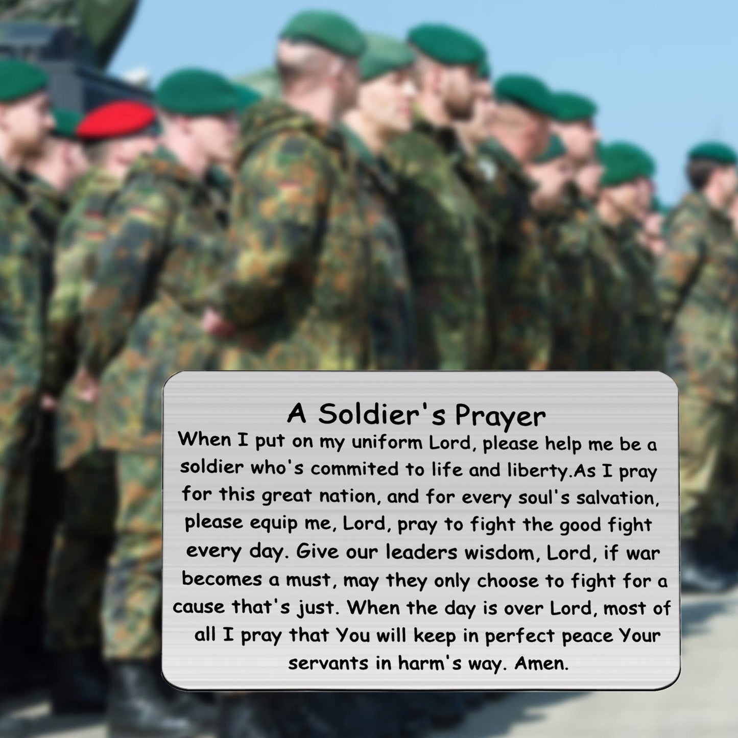 LQRI Soldier Prayer Wallet Card Soldier Jewelry Soldier Gift Military Prayer Gift Deployment Army Air Force Jewelry (Soldier Prayer Wallet Card)