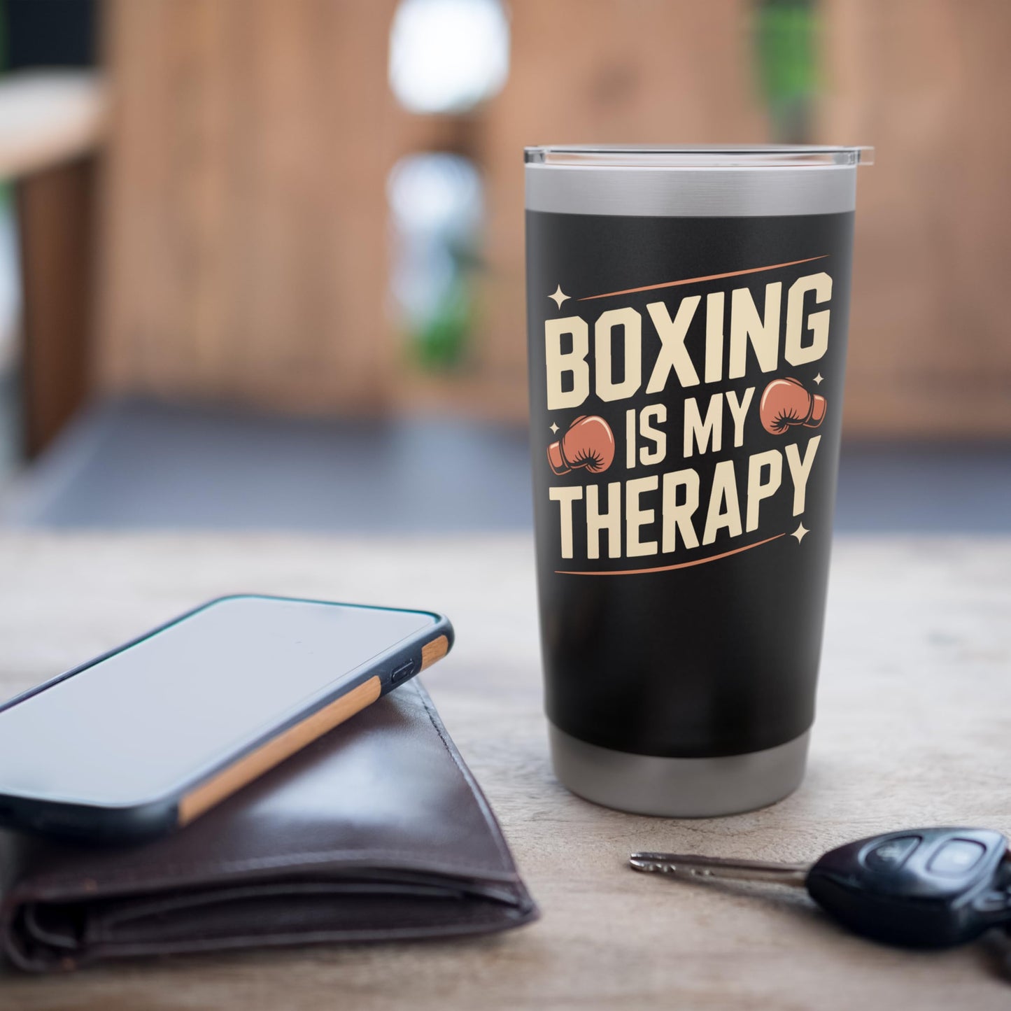 Boxing Boxing Is My Therapy Stainless Steel Insulated Tumbler