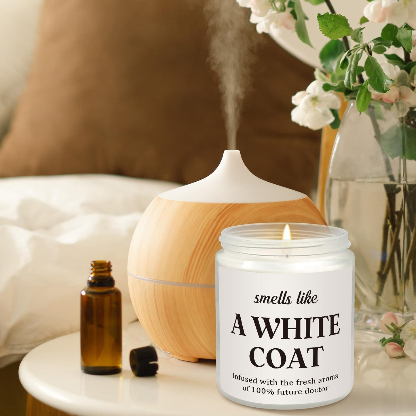 Future Doctor Candle, White Coat Ceremony Gifts, Doctors Day Gifts for Women, Medical Physician Assistant Gift for Medical School Students Graduation Med Student - Lavender Scented Candle (7oz)